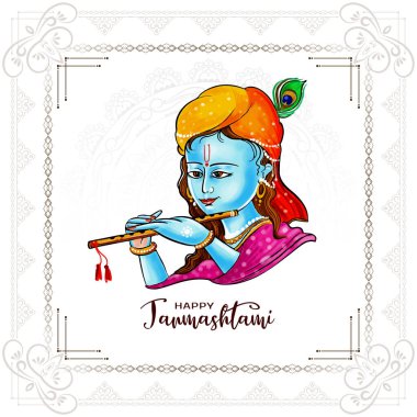 Mutlu Janmashtami Hindu geleneksel festival arkaplan tasarım vektörü