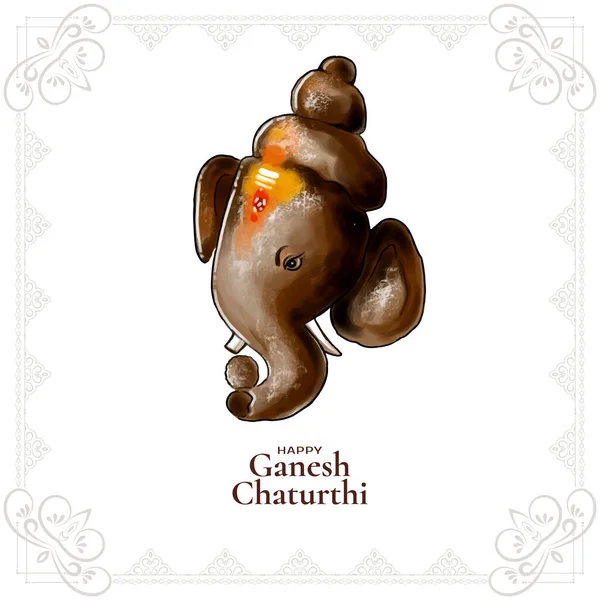Happy Ganesh Chaturthi Kultura Indyjski Festiwal Wektor Tła — Wektor stockowy