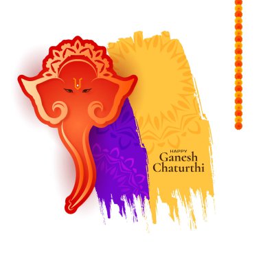 Happy Ganesh Chaturthi festival celebration greeting card vector