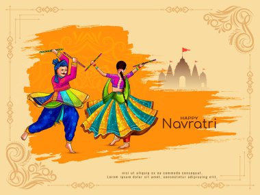 Mutlu Navratri Dandiya Garba Gecesi Kutlama Gecesi