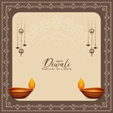 Mutlu Diwali Hint Festivali zarif arka plan vektörünü kutluyor