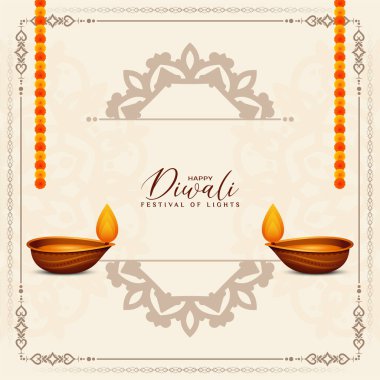 Mutlu Diwali dini Hint festivali zarif arka plan vektörü