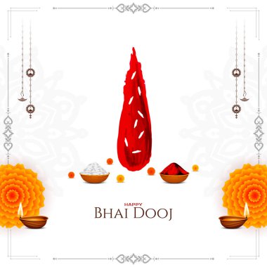 Mutlu Bhai Dooj dini festival arka plan vektörü