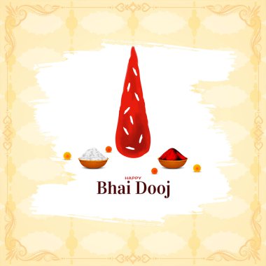 Mutlu Bhai Dooj Hindu kültür festivali kutlama kartı vektörü