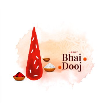 Mutlu Bhai Dooj festival kartları tilak tasarım vektörü