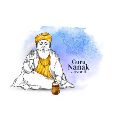Mutlu Guru Nanak jayanti kutlama vektörü