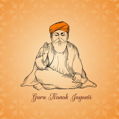 Mutlu Guru Nanak jayanti kutlama vektörü