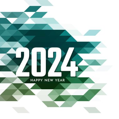 Mutlu yıllar 2024 renkli geometrik arka plan vektörü