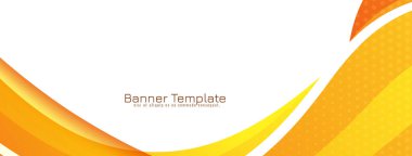 Sarı ve turuncu renk dalgası tarzı pankart tasarım vektörü