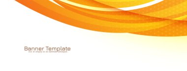 Sarı ve turuncu renk dalgası tarzı pankart tasarım vektörü