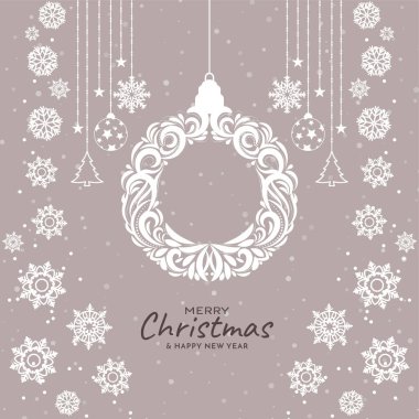 Mutlu noel festivali dekoratif zarif tebrik kartı vektörü