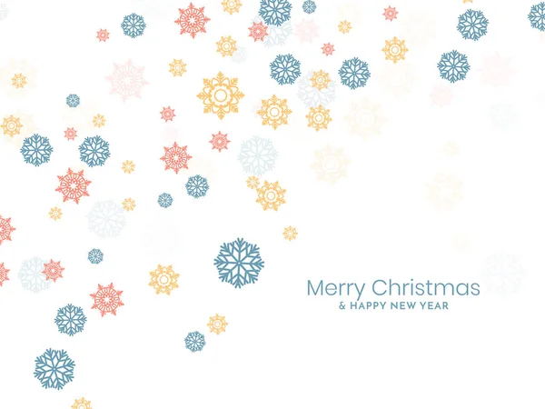 Merry Christmas Cultural Festival Beautiful Snowflakes Background Vector — Stock Vector