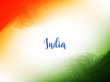 Hindistan bayrağı temalı Cumhuriyet Günü suluboya desen dekoratif arka plan vektörü