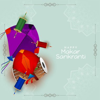 Mutlu Makar Sankranti kültürel Hint festivali arka plan vektörü