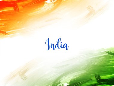 Hindistan bayrağı temalı Cumhuriyet Günü suluboya dokusu vatansever arka plan vektörü