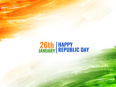 Modern Indian flag theme Republic day 26th january watercolor background vector