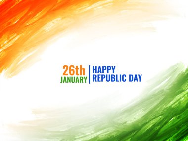 Modern Indian flag theme Republic day 26th january watercolor background vector