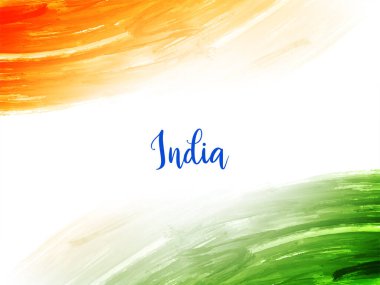 Hindistan bayrağı temalı Cumhuriyet Günü suluboya dokusu vatansever arka plan vektörü