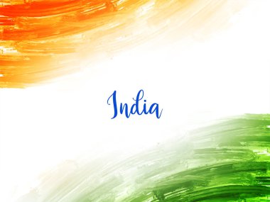 Zarif Hint bayrağı teması Cumhuriyet Günü suluboya dokusu üç renk arkaplan vektörü