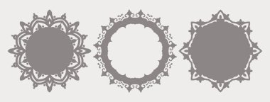 Decorative elegant vintage round frame set vector