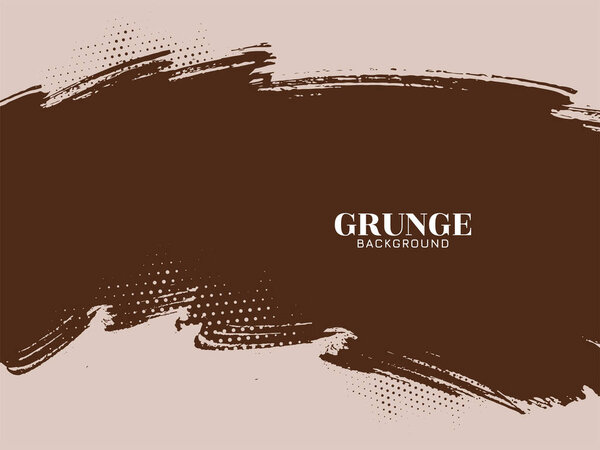 Abstract brown brush stroke rough grunge background design vector