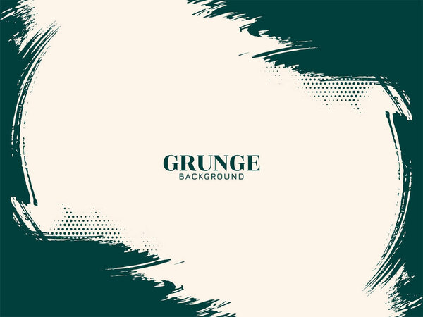 Green color brush stroke grunge texture background design vector