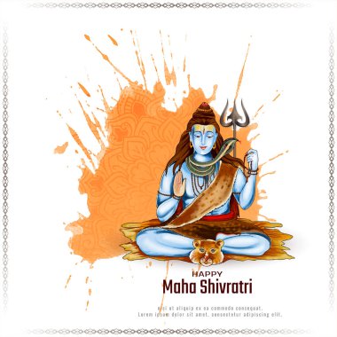 Güzel Maha Shivratri Hint festivali arka plan vektörünü selamlıyor.