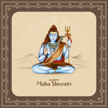 Mutlu Maha Shivratri dini Hint festivali zarif arka plan tasarım vektörü
