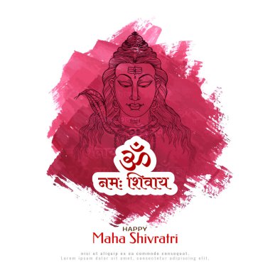 Dini Mutlu Maha Shivratri Hint festivali kutlama kartı vektörü