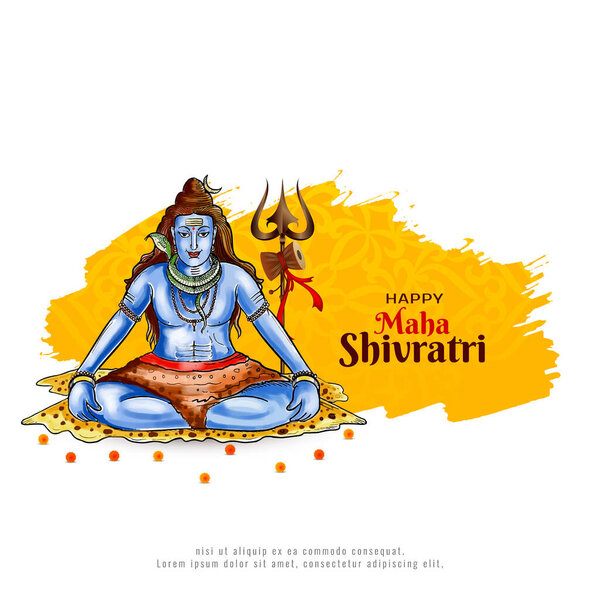 Happy Maha Shivratri cultural hindu Indian festival greeting card design vector
