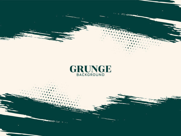 Green brush stroke grunge texture rough background design vector