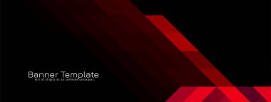 Soyut kırmızı ve siyah üçgen desenli mozaik tasarım sancak taşıyıcısı