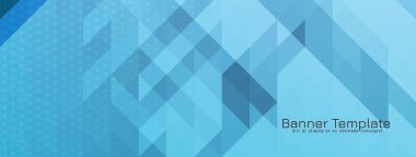 Soyut üçgen desenli mozaik tasarım mavi renk sancak vektörü