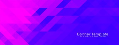 Soyut dekoratif üçgen desenli mozaik tasarım mor pankart vektörü