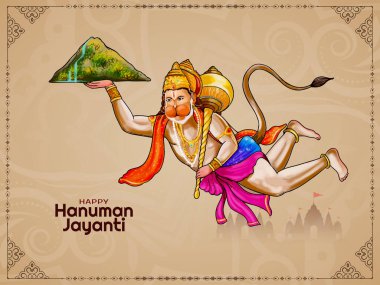 Mutlu Hanuman jayanti Hindu festivali arkaplan tasarım vektörü
