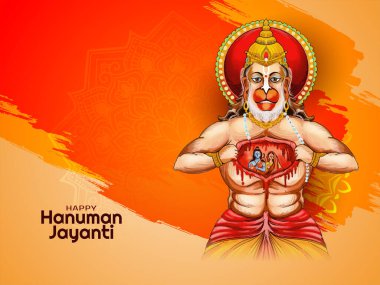 Mutlu Hanuman jayanti Hindu festivali arkaplan tasarım vektörü