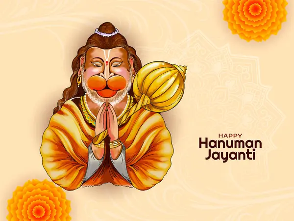 Elegáns Happy Hanuman Jayanti Hagyományos Indiai Fesztivál Kártya Design Vektor Vektor Grafikák