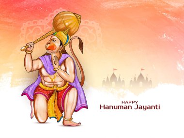 Mutlu Hanuman jayanti Hint festivali dekoratif arka plan tasarım vektörü