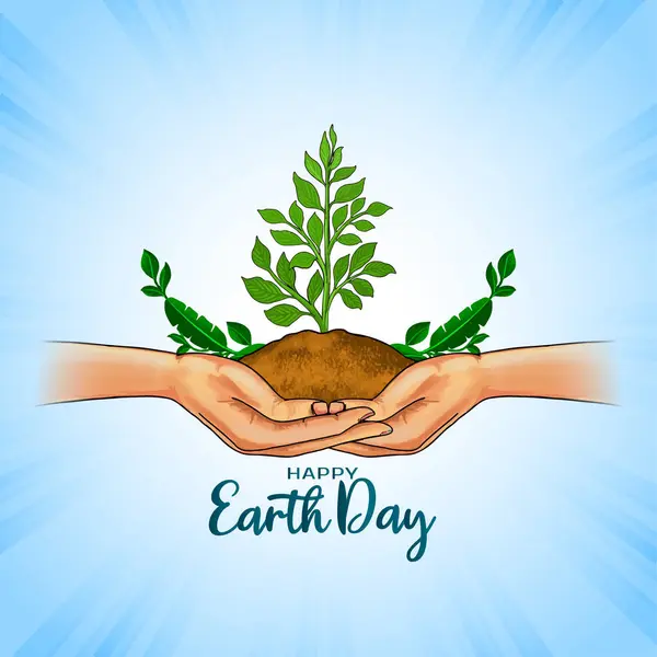 Happy Earth Day Koncepció Modern Dekoratív Háttér Vektor Stock Illusztrációk