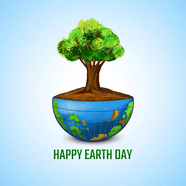 Happy Earth Day Koncepció Menteni Környezet Háttér Tervezés Vektor Jogdíjmentes Stock Illusztrációk