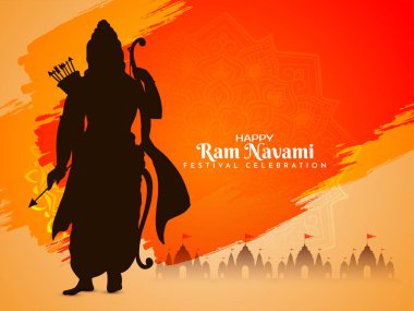 Mutlu Shree Ram Navami Hint dini festivali arka plan tasarım vektörü