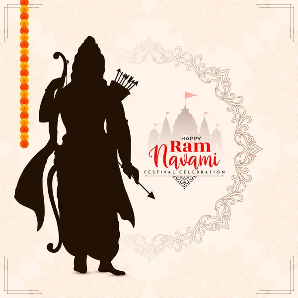 Elegáns Happy Shree Ram Navami Indiai Fesztivál Üdvözlőkártya Vektor Vektor Grafikák