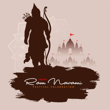 Güzel Mutlu Ram, Hint kültür festivali tebrik kartı vektörü