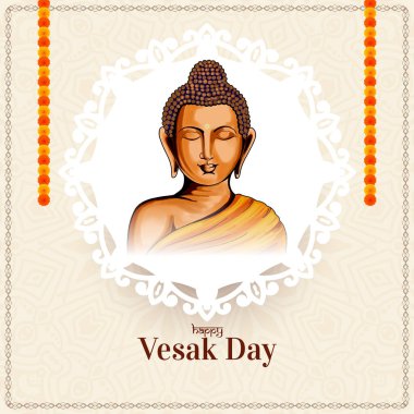 Lord Buddha vektörüyle Vesak gününüz kutlu olsun.