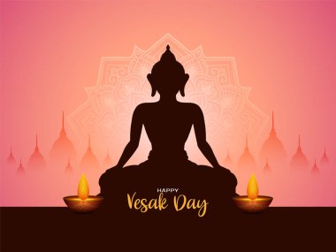 Happy Buddha purnima or Vesak day card with gautam buddha design vector clipart