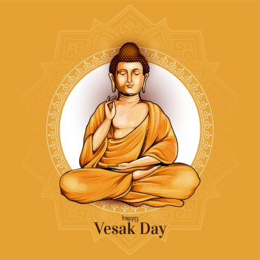 Lord Buddha vektörüyle Vesak gününüz kutlu olsun.