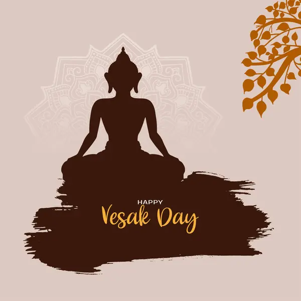 Χαρούμενη Ημέρα Vesak Buddha Purnima Hindu Φεστιβάλ Γιορτή Διάνυσμα Φόντο — Διανυσματικό Αρχείο