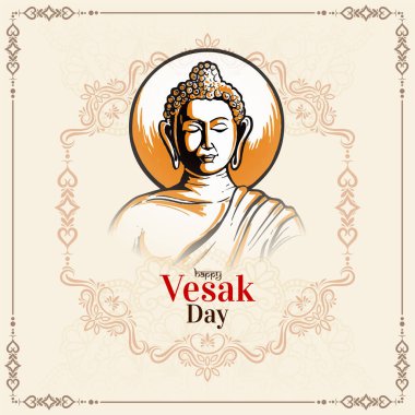 Vesak gününüz kutlu olsun ve Buda Purnima Festivali arka plan vektörü