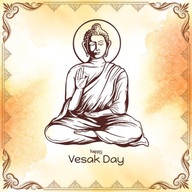 Vesak Günü Festivali ruhani arka plan tasarım vektörünü kutluyor