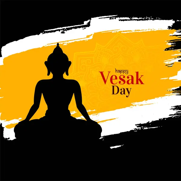 Feliz Dia Vesak Buda Purnima Festival Celebração Fundo Vetor Vetor De Stock